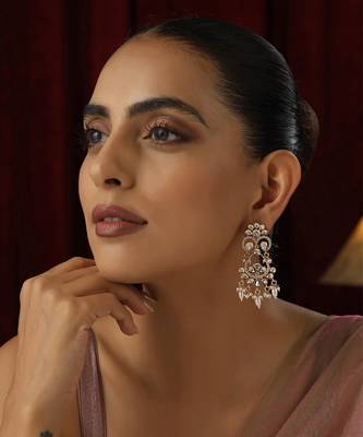 Gold polki dangler earrings 2