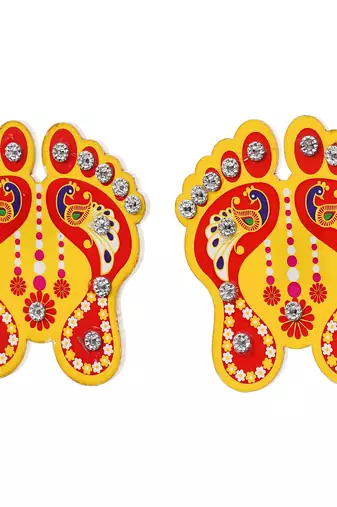 Lakshmi charan paduka stickers for home office puja ghar temple