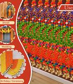 Pack of 10 rings with pom-pom tassels bell wall hangings toran