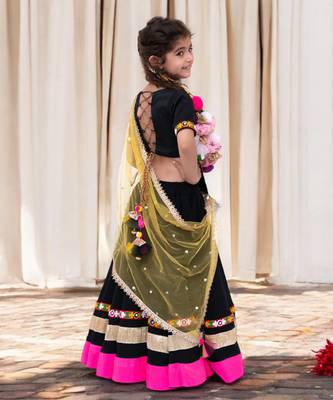 Black phulkari choli with lehenga     navratri special 2
