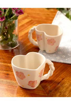Dil mil- heart shape mug (set of 2) - stoneware ceramic 1