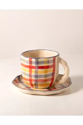 Bela- cup and saucer set - stoneware ceramics