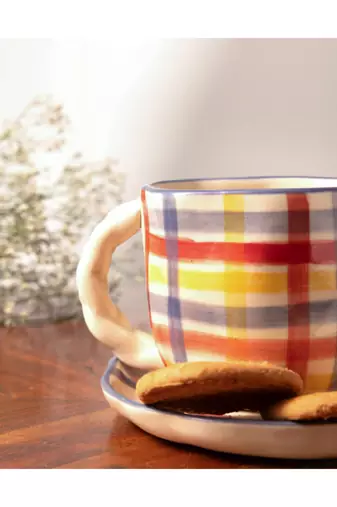Bela- cup and saucer set - stoneware ceramics
