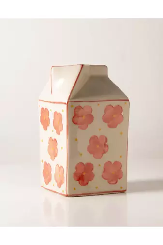 Aboli- milk carton shaped vase ( jug) - stoneware ceramics