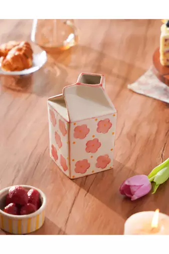 Aboli- milk carton shaped vase ( jug) - stoneware ceramics