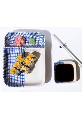 Neel- sushi/ chip and dip set with chopstick holder - stoneware ceramics 1