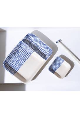 Neel- sushi/ chip and dip set with chopstick holder - stoneware ceramics 2