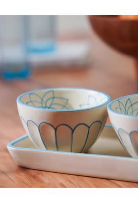 Meera- serving set of 3 bowls with tray  -stoneware ceramics 4