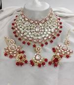 Traditional gold plated kundan bridal choker necklace jewellery set