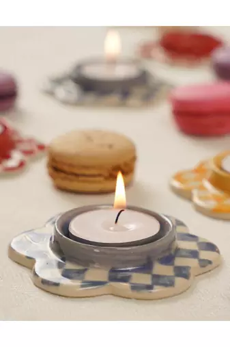 Imara- set of 3 tealight holders - stoneware ceramics