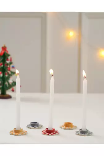 Misha- set of 3 candle holders (all 3 different colors ) - stoneware ceramics