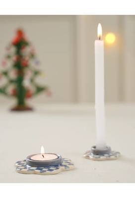 Urmi- set of 6 candle and tealight holder set (with all colors) - stoneware ceramics 4