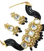Traditional gold plated kundan bridal choker necklace jewellery set
