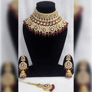 South indian traditional gold plated temple jewellery necklace jewellery set 1