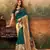 Green designer zari weaving paithani silk blend saree with blouse
