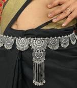 Oxidized silver look alike kamarpatta waist belt for women elegant & stylish belly chain for wedding