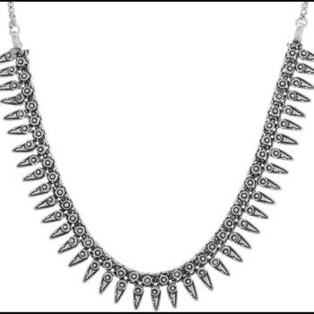 Leaf style german silver oxidized choker jewelry set silver choker necklace set handmade choker set 3