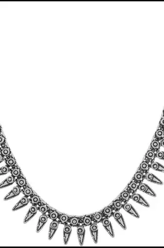 Leaf style german silver oxidized choker jewelry set silver choker necklace set handmade choker set