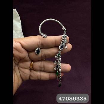 Boho earcuff rising earrings silver oxidised boho ethnic jewelry ear cuff earring 2