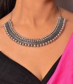 German silver oxidized necklace handmade indian german jewelry boohoo tribal lightweight choker set