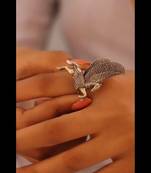 Indian oxidized horse ring adjustable ring statement german silver jewelry for women light weight