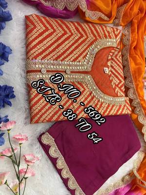 Orange Color Rayon Embroidered Kurta Set 3