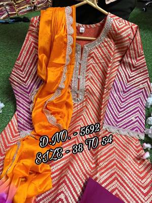 Orange Color Rayon Embroidered Kurta Set 4