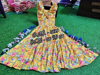 Digital Printed Yellow Anarkali Suit Set 3