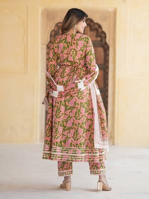 women mulit angrakha kurta pant dupatta set 2