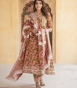 women mulit angrakha kurta pant dupatta set