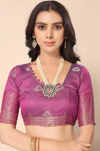 Ocean Green Jacquard Cotton Blend Golden Zari Butta Butti Woven Maheshwari Saree With Blouse Piece