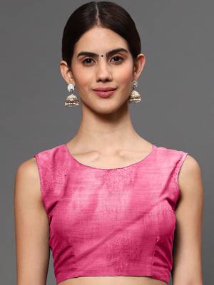 Pink Tissue Silk Silver Zari Floral Motifs Saree With Blouse Piece 5