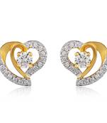 Curvy Heart Gold Plated Stud Earrings for Women ER1100538G