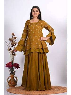 Mehadi long jacket with skirt with hand embroidery 3