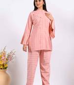 peach corset with hand embroidery