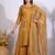Mustard Handwork kurta and Palazzo with dupatta set stitched