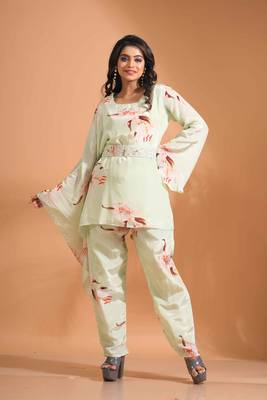 MULTICOLOUR kaftan set with pant with printed 2