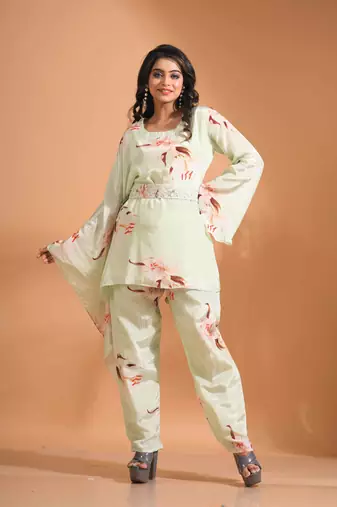 MULTICOLOUR kaftan set with pant with printed