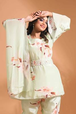 MULTICOLOUR kaftan set with pant with printed 3