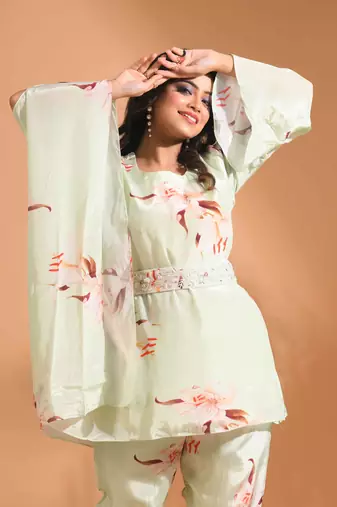 MULTICOLOUR kaftan set with pant with printed
