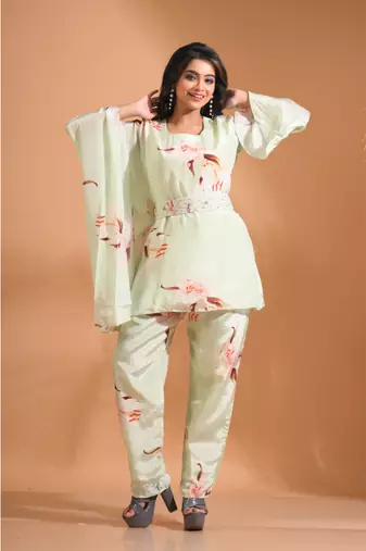 MULTICOLOUR kaftan set with pant with printed