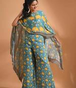 Light multicolour  coset with kaftan style with dupatta printed