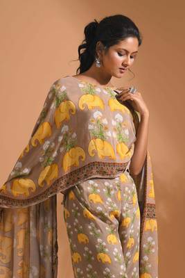 Light multicolour  coset with kaftan style with dupatta printed 3
