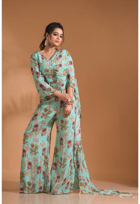 Multicolour  coset with stylish dupatta with printed 3