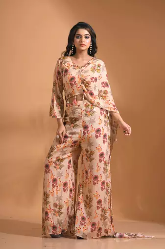 Multicolour  coset with stylish dupatta with printed