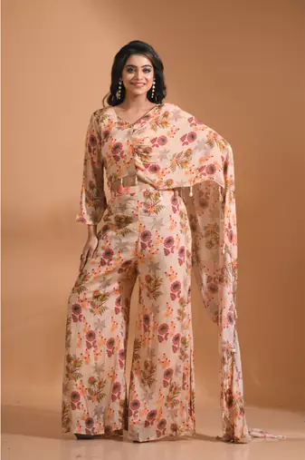 Multicolour  coset with stylish dupatta with printed
