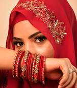 Maroon luxury bridal wedding wear hijab scarf   with handwork