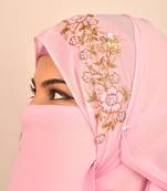 wrap my hijab baby pink bridal hijab with naqab