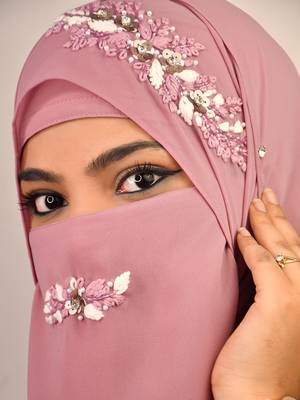 wrap my hijab lavender handwork party hijab 1