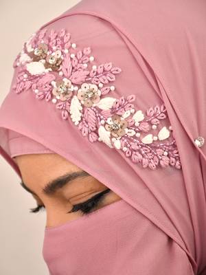 wrap my hijab lavender handwork party hijab 2